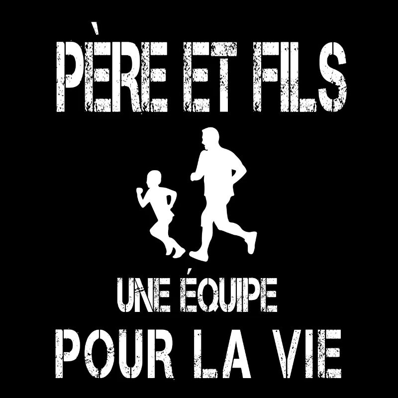 Father and son running dad runner