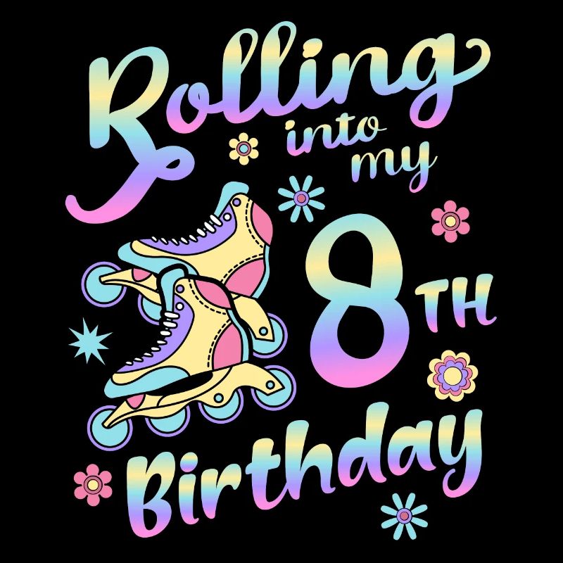 Rolling Into My 8th Birthday Roller Skater Inline