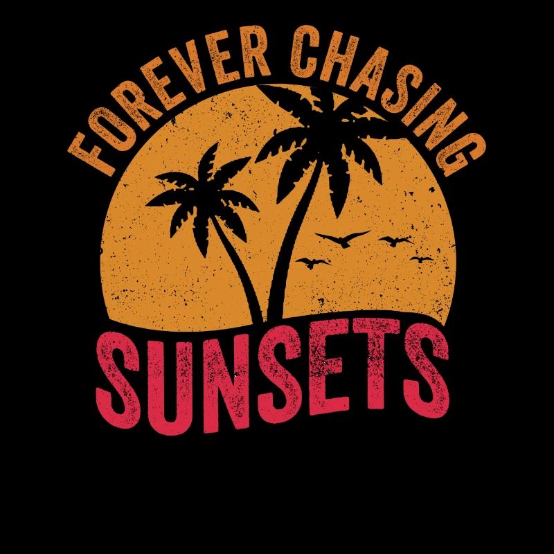 Forever Chasing Sunsets Retro Summer Vacation