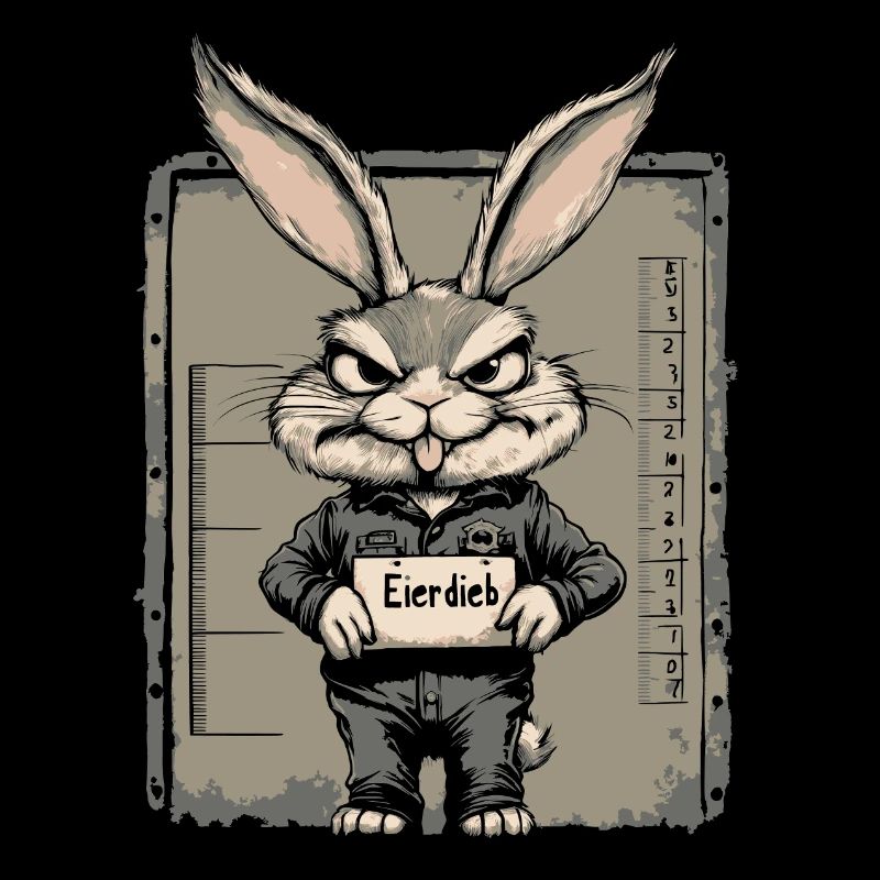 Bunny Egg Thief Easter Bunny Mugshot Police Photo Easter