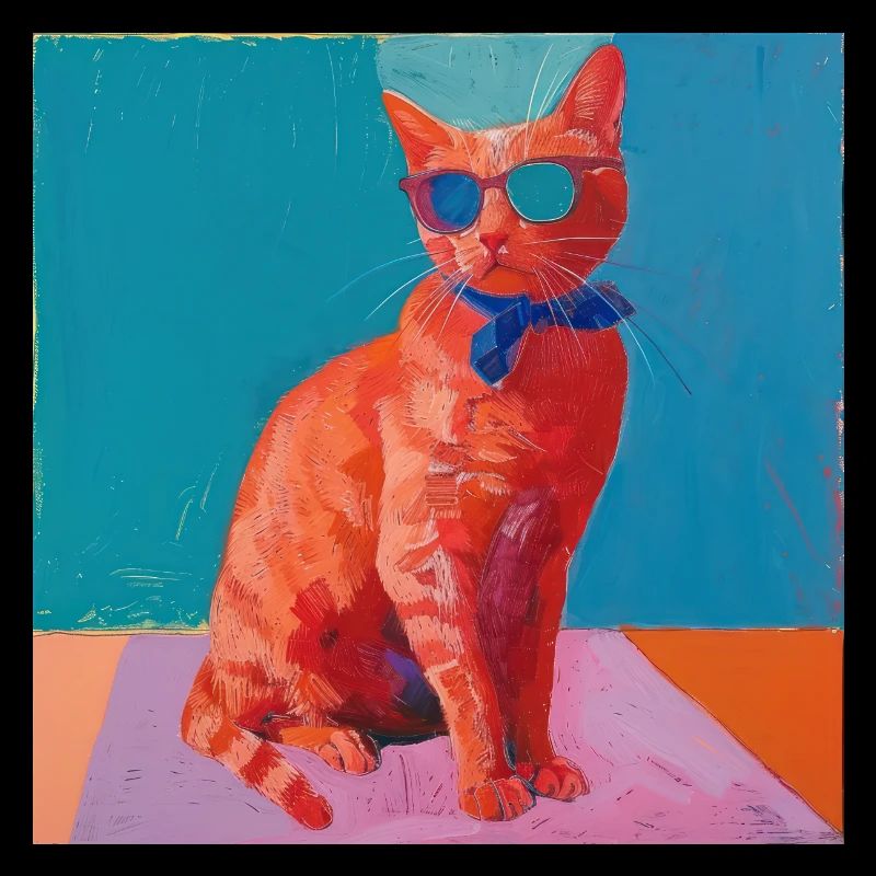 Chat, motif chat, pop art, cadeau, idée cadeau