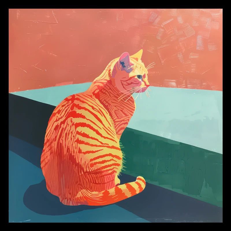 Chat, motif chat, pop art, cadeau, idée cadeau