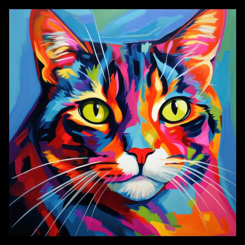 Chat, motif chat, pop art, cadeau, idée cadeau