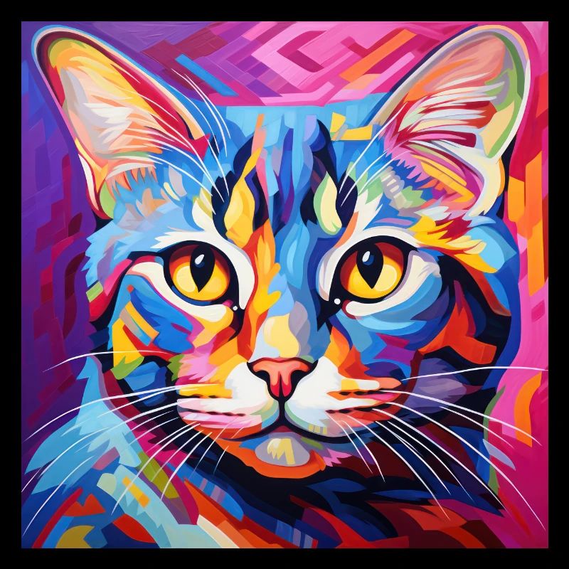 Chat, motif chat, pop art, cadeau, idée cadeau
