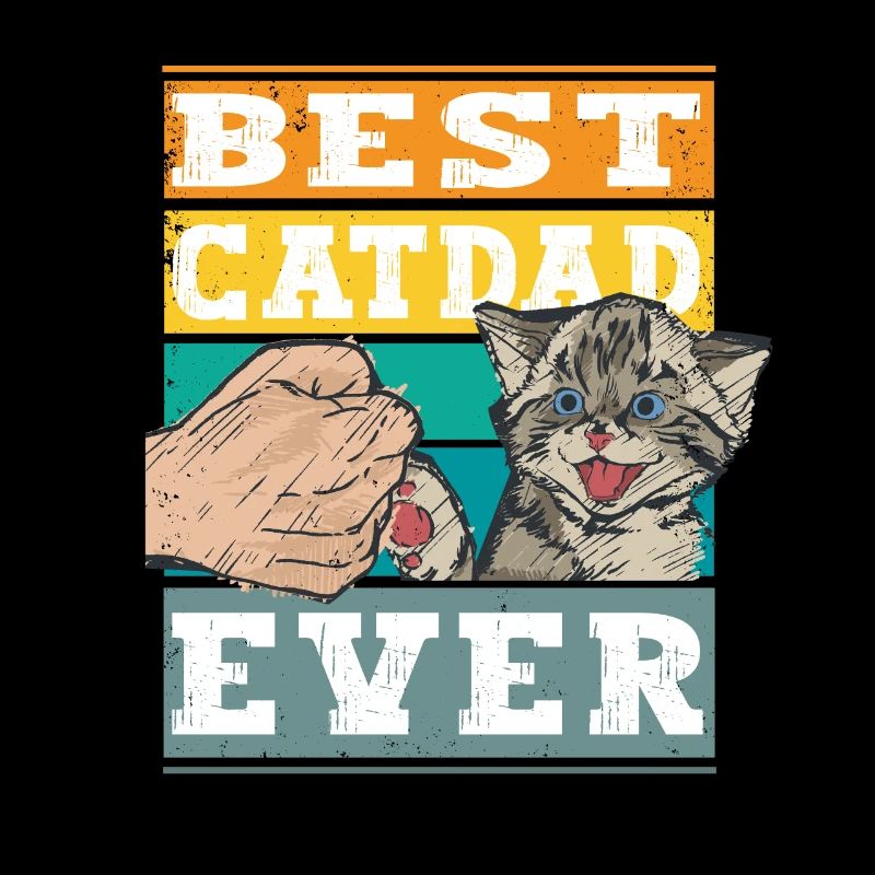 Retro Best Cat Dad ever - Katze Katzenpapa