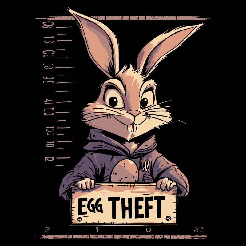 Bunny Egg Thief Easter Bunny Mugshot Police Photo Easter
