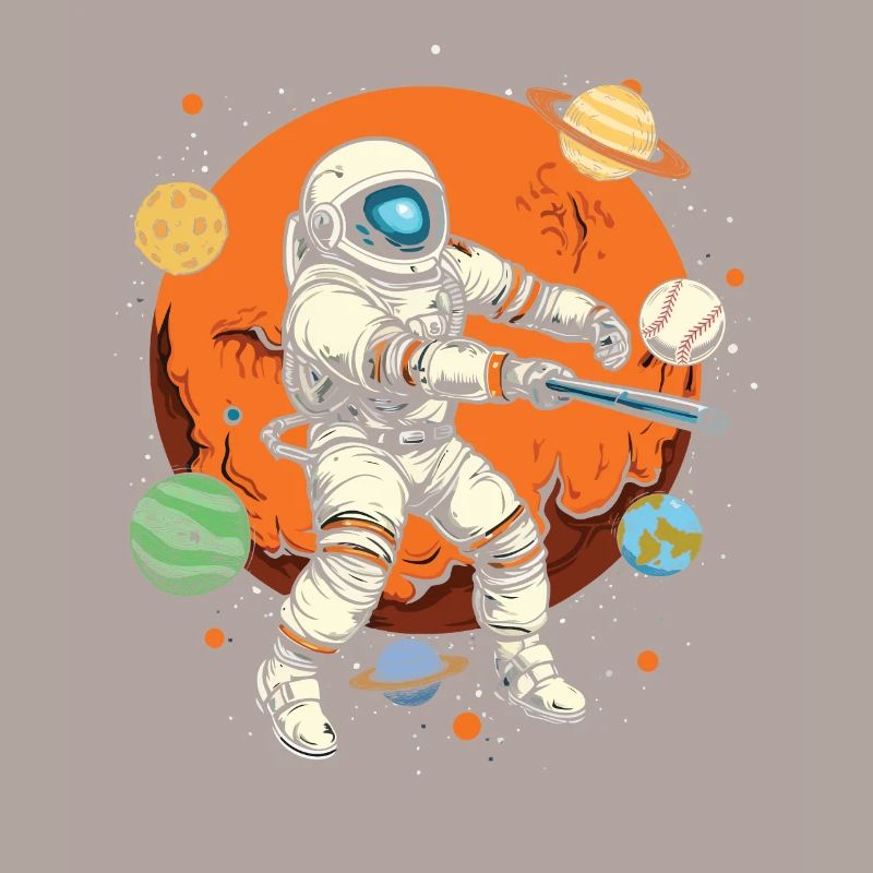 Baseball Astronaut Baseball Player Outerspace