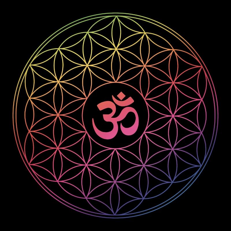 Life flower Om Regenogen pattern