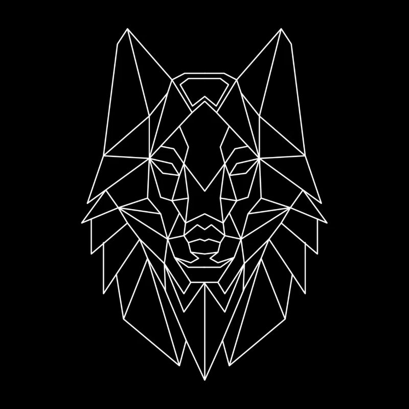 Polygon Wolf Husky Dog Design - Geometric Wolves