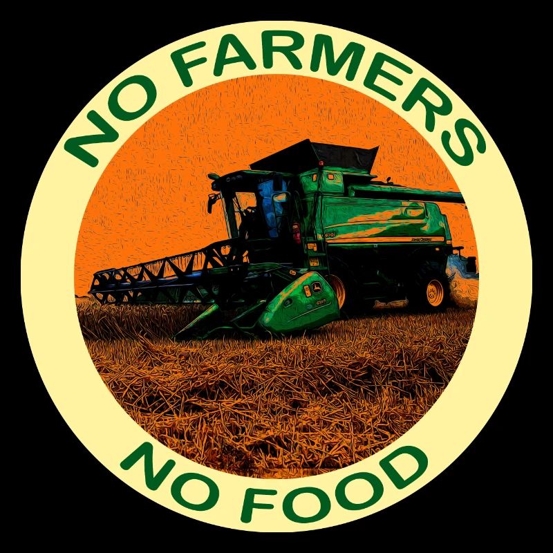 Pas d'agriculteurs pas de nourriture - avec une moissonneuse-batteuse