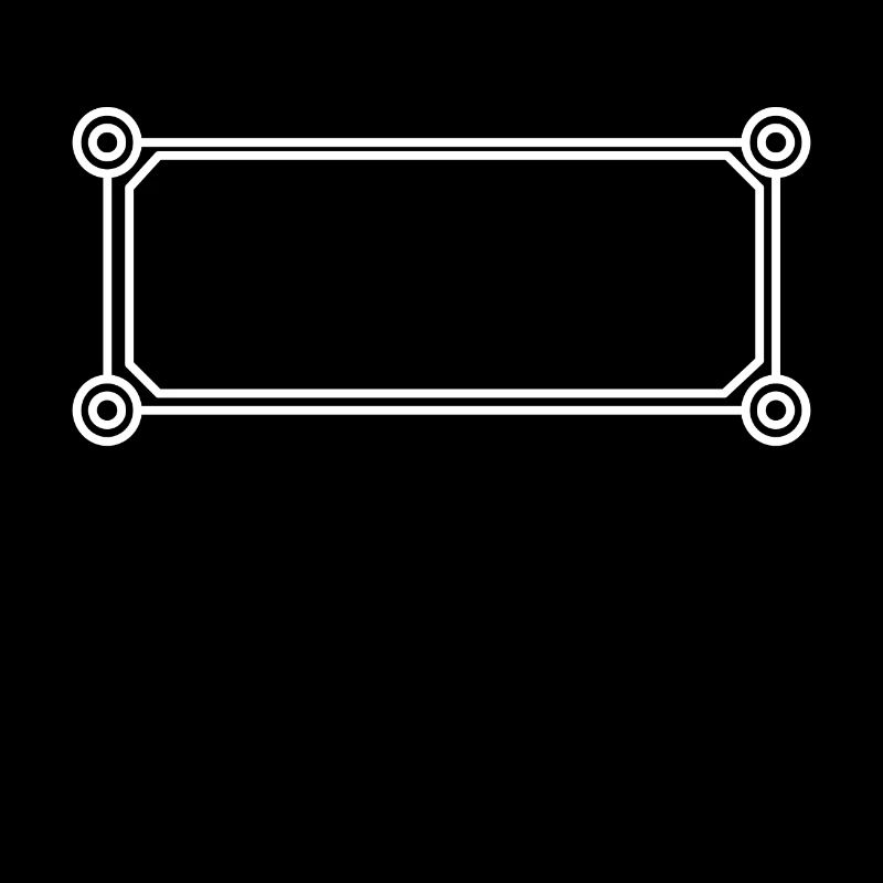 Cadre rectangulaire blanc coins ronds
