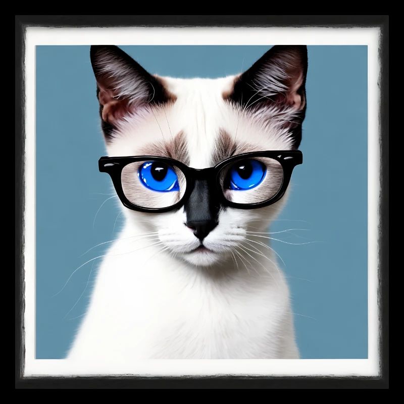 Mignon chat Ambre avec lunettes