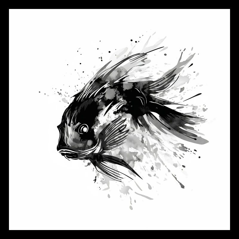 Poisson doux nageant dans la mer - illustration