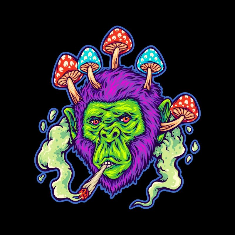 Bekiffter Affe | Psychedelischer Gorilla | Trippy |
