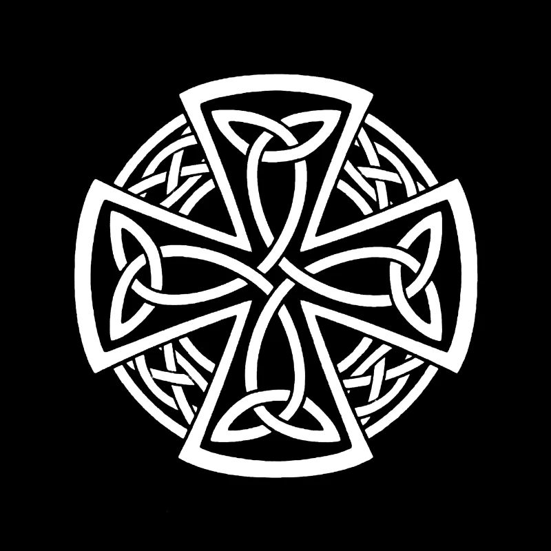 Croix celtique circulaire tressée blanche