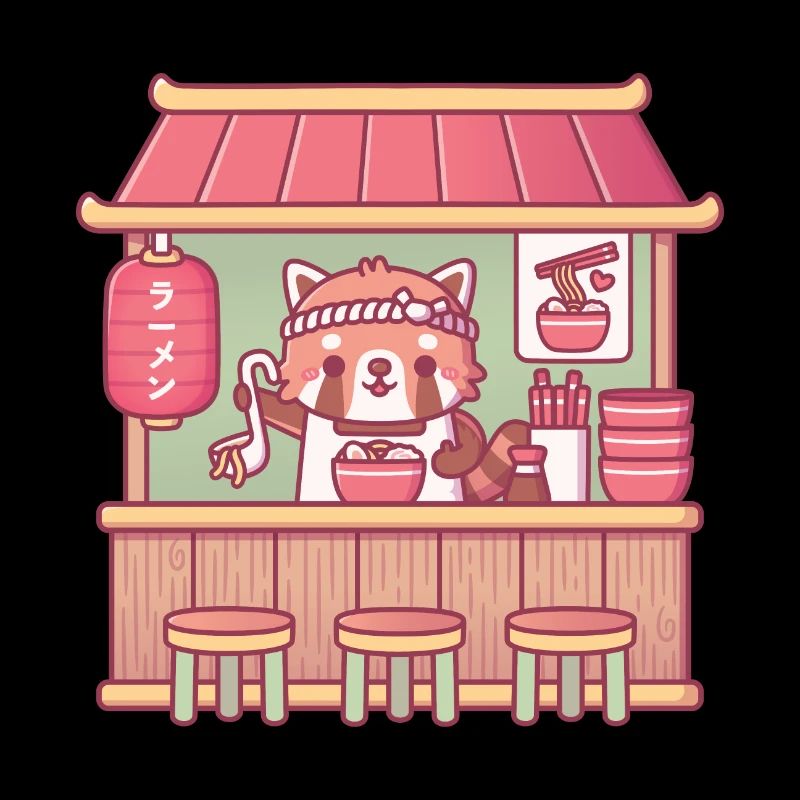 Boutique de ramen panda roux mignon
