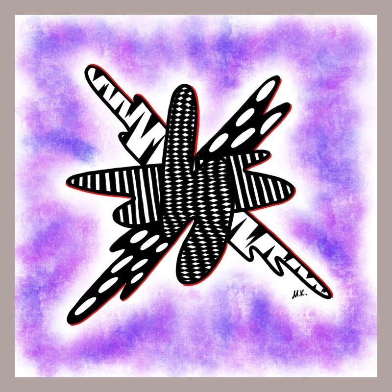 Creative patterned blob on violet