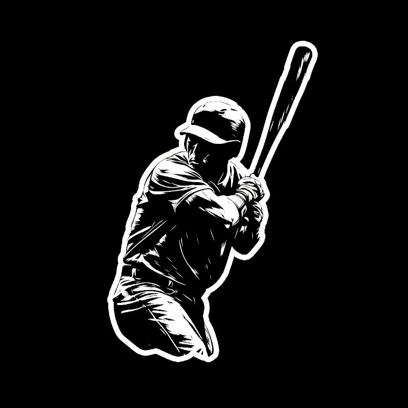 Baseballspieler schwarz weiß