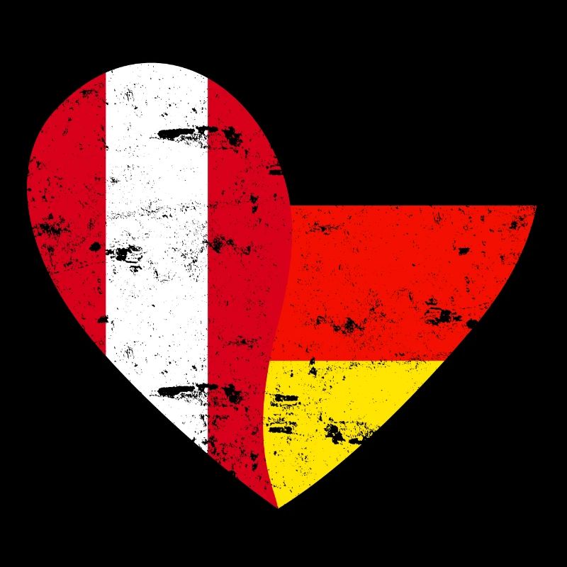 Drapeau Cœur Pérou Allemagne Drapeau