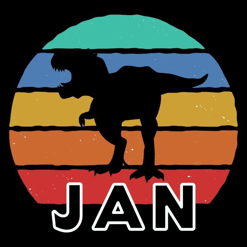 JAN - Beautiful boy name with dinosaur
