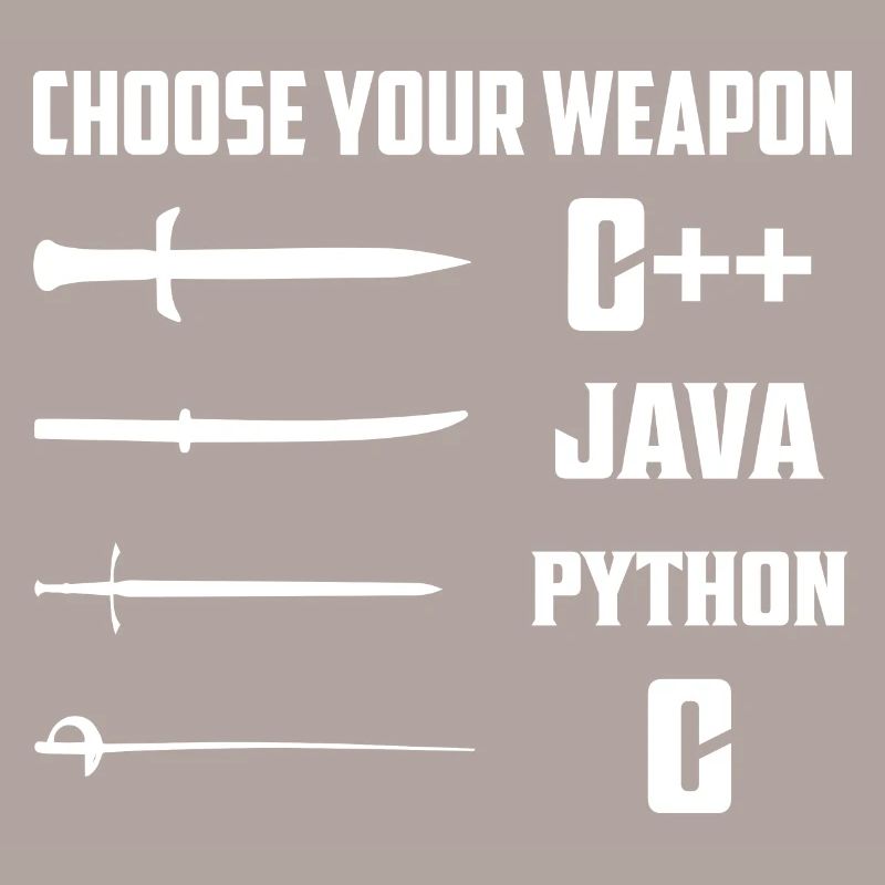 Choose Your Weapon C++, Java, Python, C Coding Pro