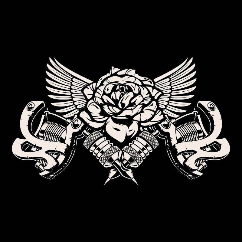 Tattoo machines with rose