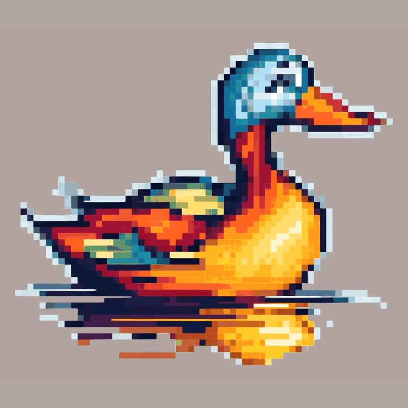 Petit canard dans les graphiques à pixels rétro 8 bits