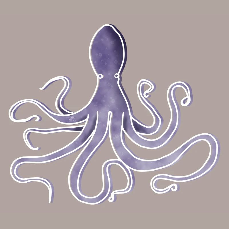 "Octopus", Boho Line Art Design, Series "Ocean"