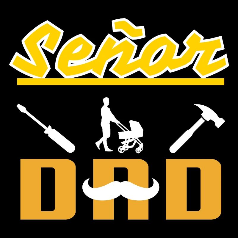 Señor Dad Moustache blanche