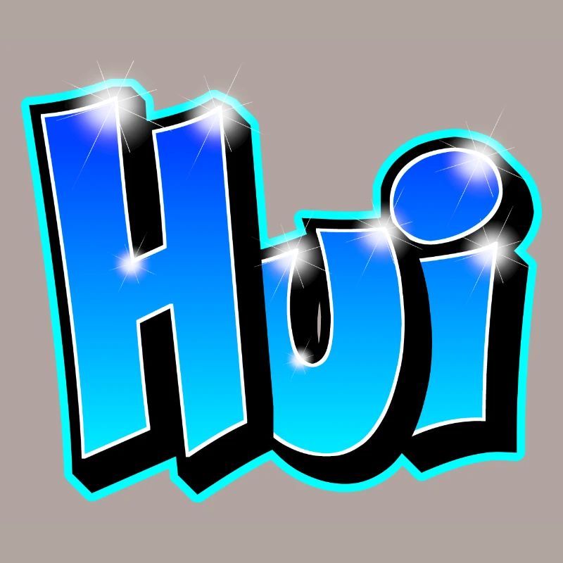 Graffiti "Hui" imprimable sur tout support !