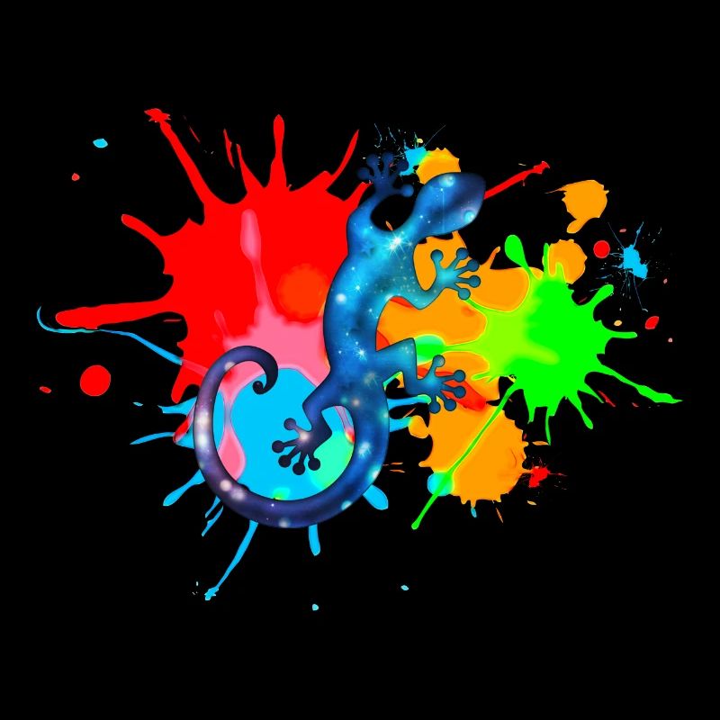 Space Gecko, Farbe, Bunt, Spritzer, surfen, Farben