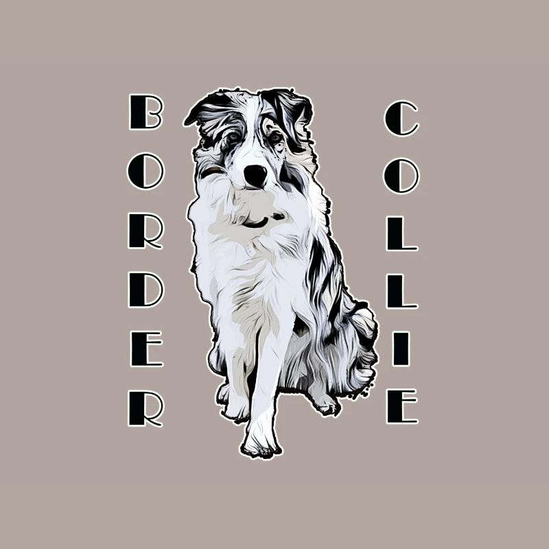 Border Collie Black Merle Comic Text