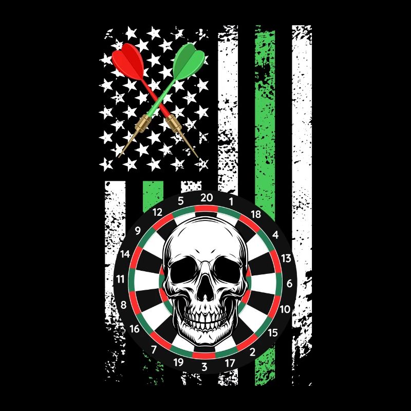 Fléchettes USA Flag avec Bone Face Dart