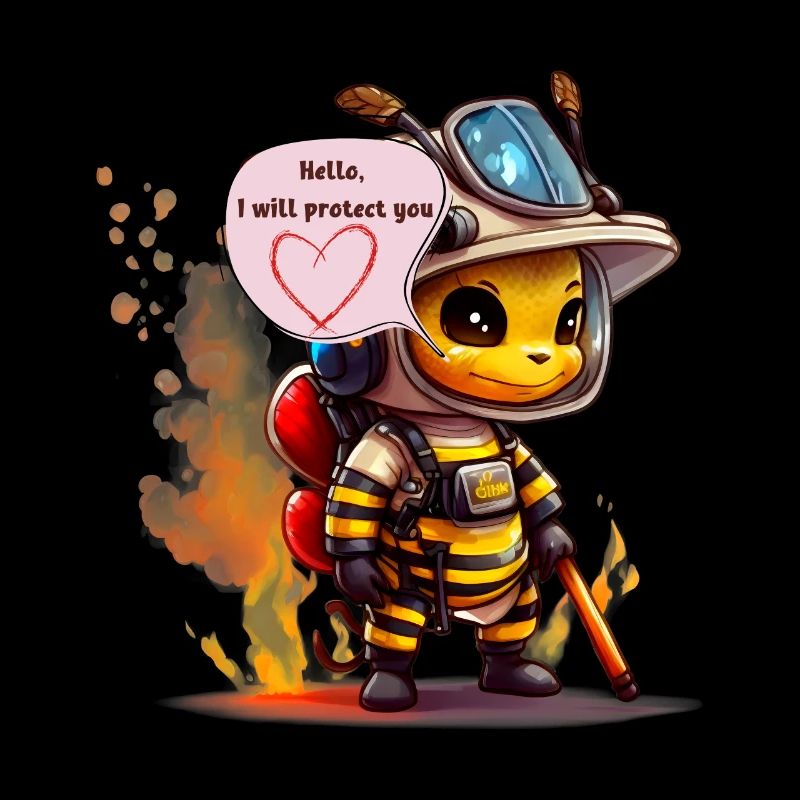 Pompier, je vais te protéger, abeille
