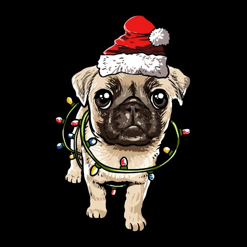 Mops Noël chien cadeau