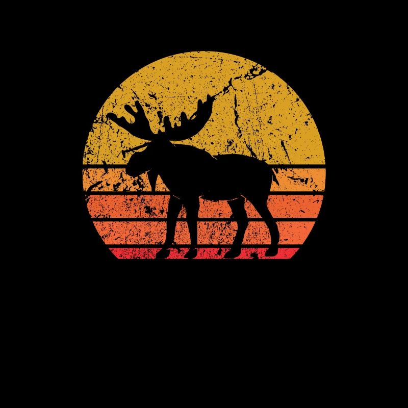 Retro Sonne Elch Wildtier Geschenk