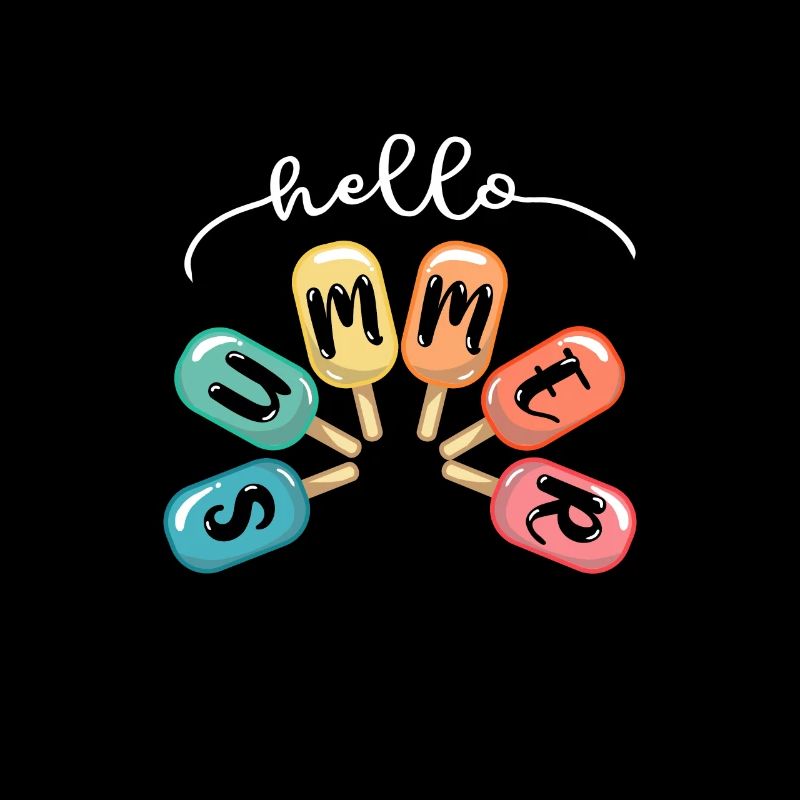 Hello Summer Eiscreme Eis Essen Sommen Eisdiele
