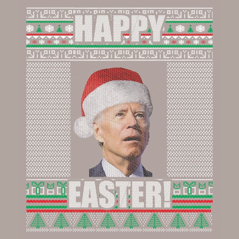 Drôle Biden Pull de Noël moche Joyeuses Pâques