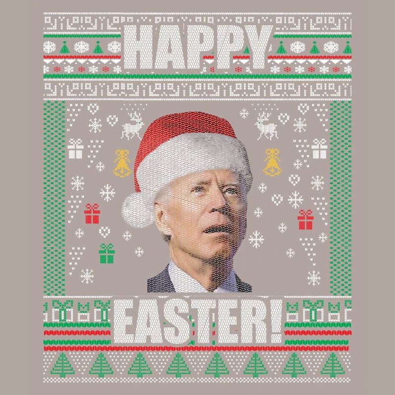 Drôle Biden Pull de Noël moche Joyeuses Pâques
