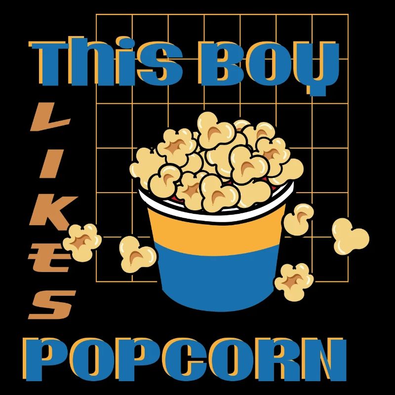 Boy Likes Popcorn Délicieux Mangeur de pop-corn
