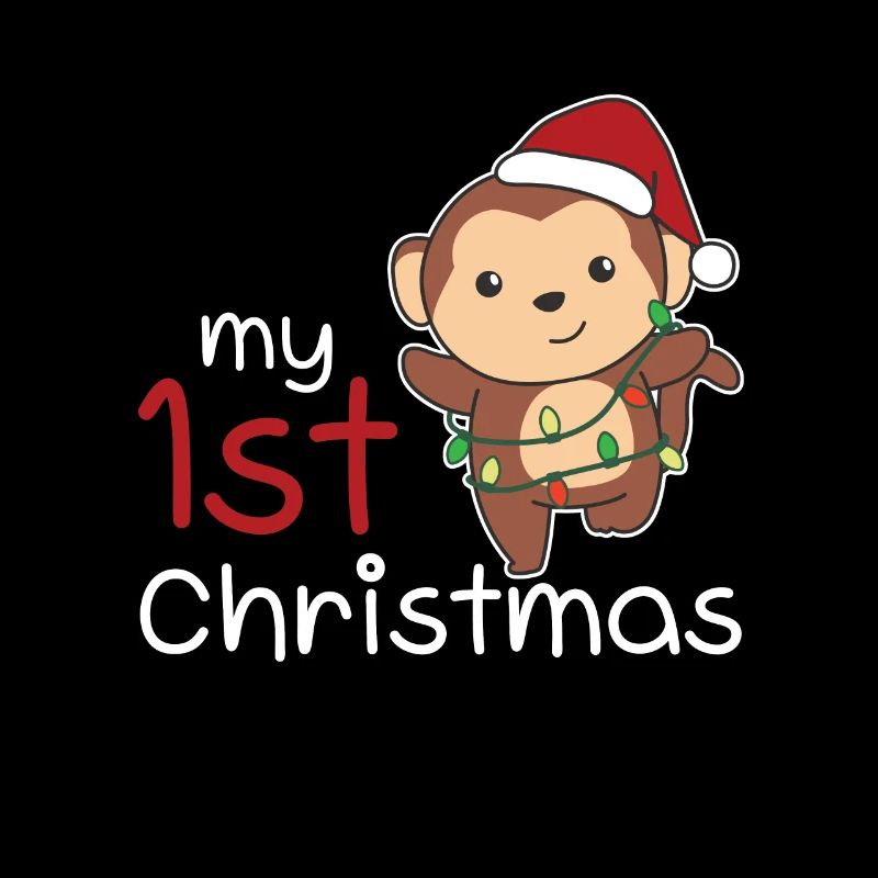 Singe de Noël Singes mon 1er Noël