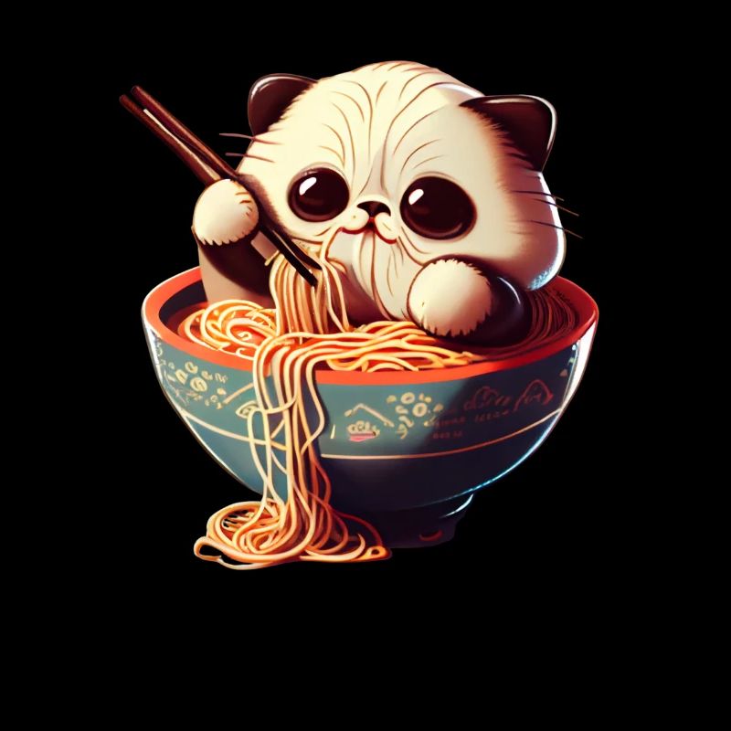 But first ramen cute cat eats ramen