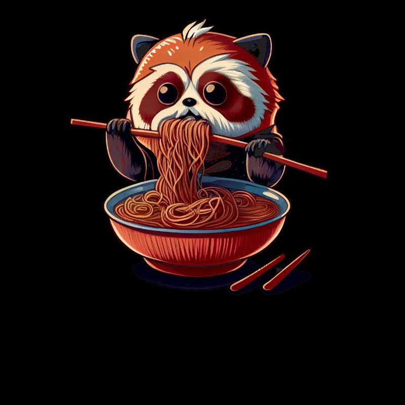 But first ramen sweet red panda eats ramen