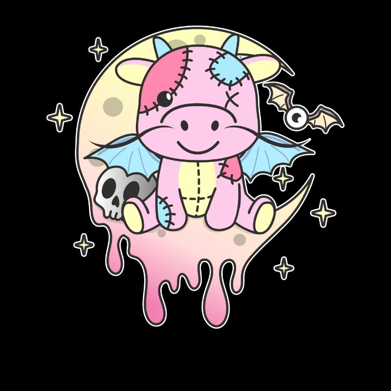 Kawaii Gothic Drache Pastellfarben Gothic Goth
