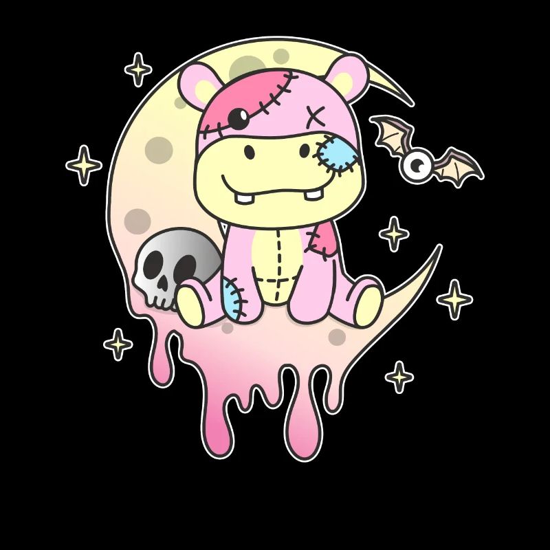 Kawaii Gothic Hippo Pastel Gothic Goth