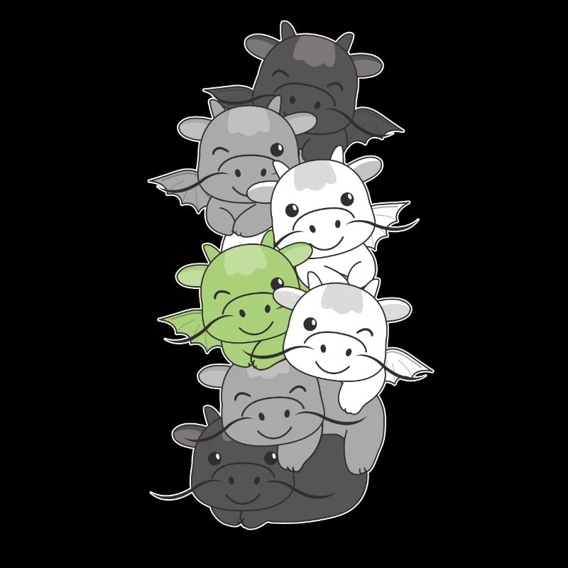 Agender Flag Pride LGBTQ Mignon Dragon Stack
