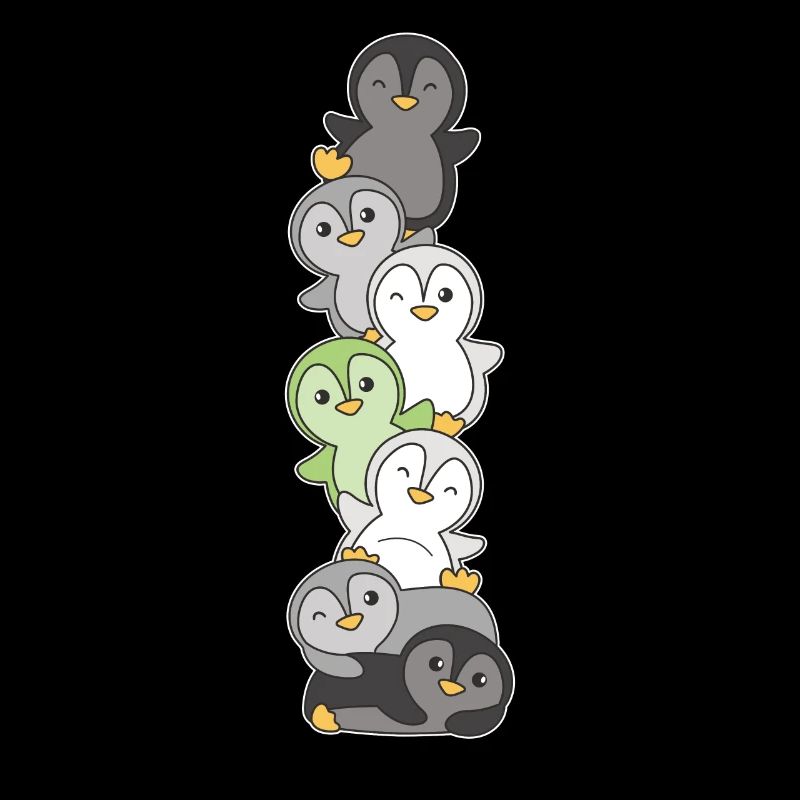 Agender Flag Pride LGBTQ Mignon Penguin Stack