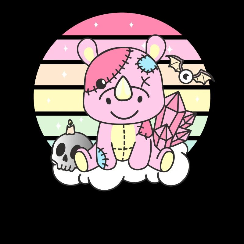 Kawaii Gothic Nashorn Pastellfarben Gothic Goth
