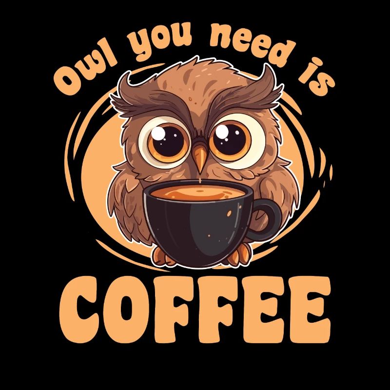 Eulen Wortspiel für Kaffeetrinker - Kaffee Eulen