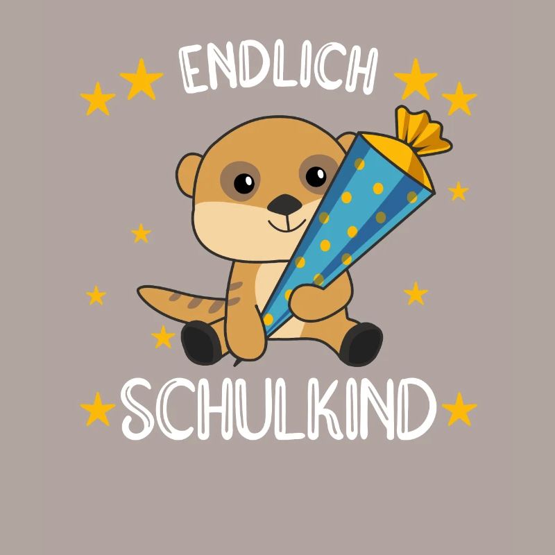 endlich Schulkind Einschulung Schule Erdmännchen